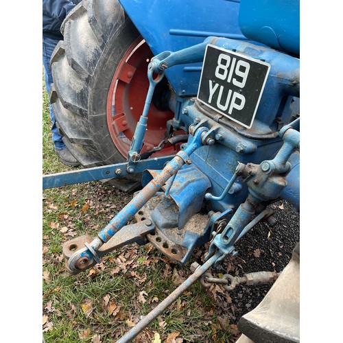 1041A - Fordson Major tractor. Diesel. Runs and drives. Reg YUP. V5.