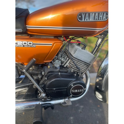 763 - Yamaha RD200 motorcycle. 1973. 195cc. Matching engine and frame numbers. This bike was running when ... 