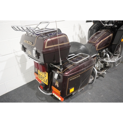 771 - Honda Goldwing Interstate motorcycle. 1982. 1100cc. Comes with old MOT certificates. Starts and runs... 
