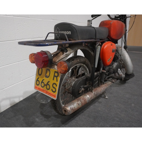 780 - MZ Simpson motorcycle. 1978.  For spares and repairs. Reg ODR666S. V5