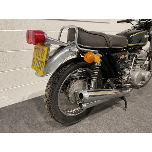 754 - Suzuki GT550 motorcycle. 1977. 544cc. Frame no. 66538. Engine no. 69647. This bike was running when ... 