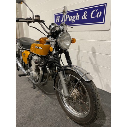 758 - Honda CB750 motorcycle. 1974. 750cc. Frame no. CB77 502309235. 1 Previous owner. This bike was runni... 