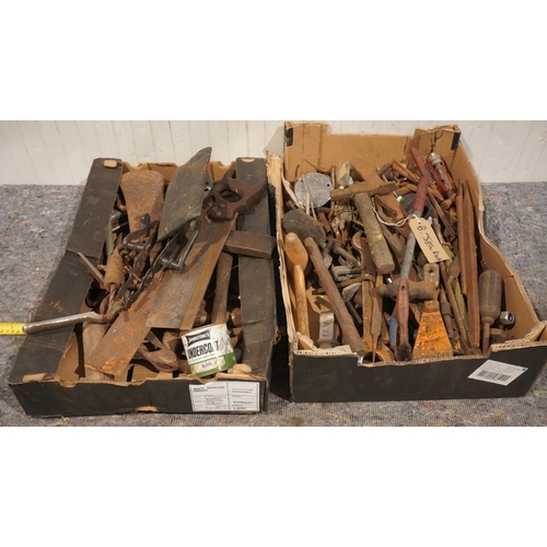 400 - 2 Boxes of woodworking and engineering tools