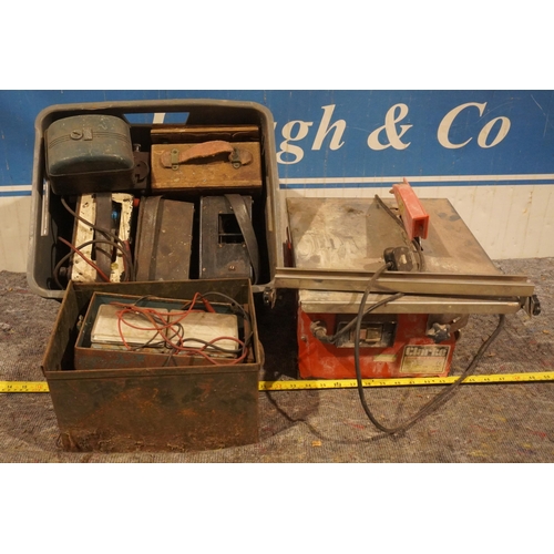 411 - Clark tile cutter and quantity of old volt meters