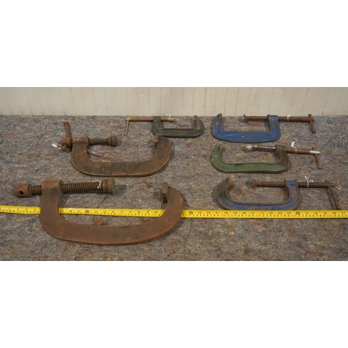 423 - 6- Assorted g clamps