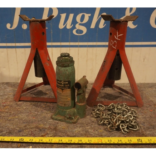 456 - 2- Axle stands and hydraulic jack