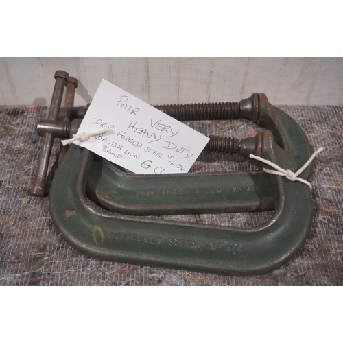 464 - Pair of Heavy duty G clamps No.406 British Lion