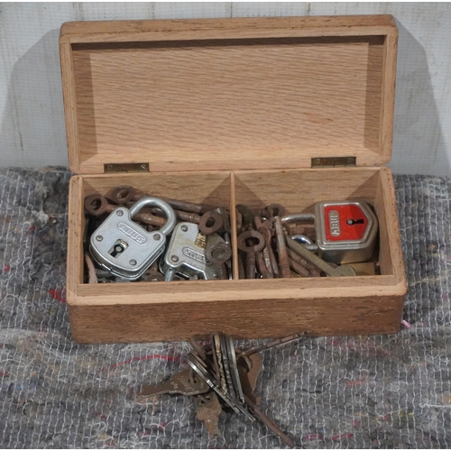 509 - Box of vintage locks and keys