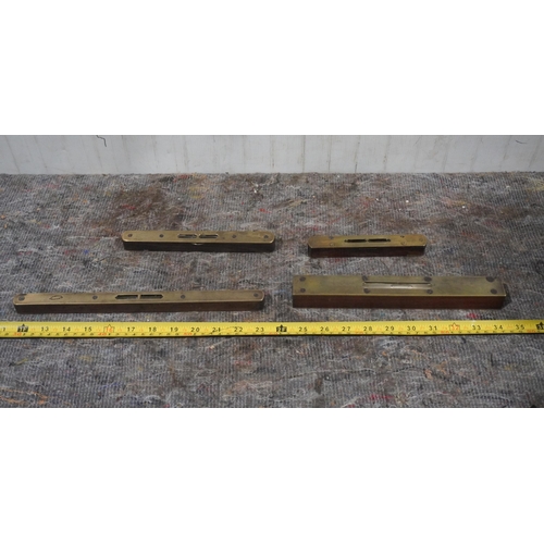 601 - 4 Brass and rosewood spirit levels