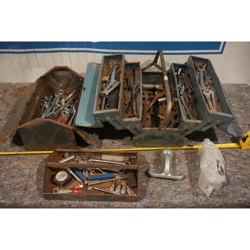 790 - 2 Metal toolboxes and contents of assorted spanners