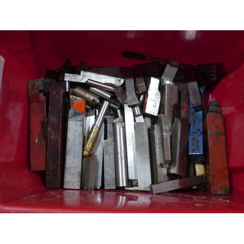 968 - Box of assorted lathe tools