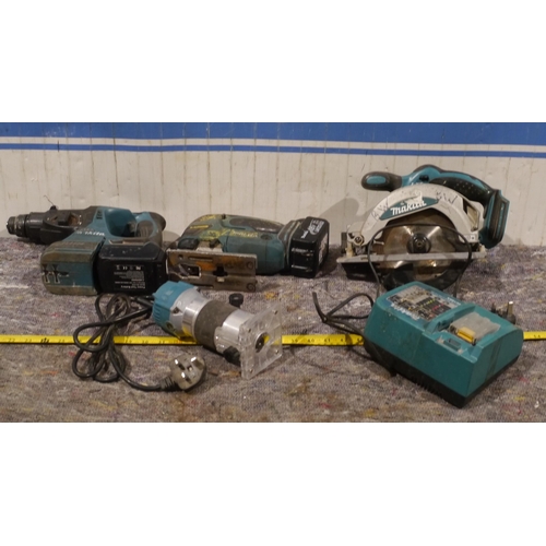 978 - Makita cordless drills and saws and mini router