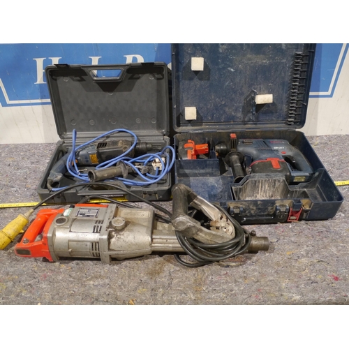 980 - Kango 110v breaker and 2 Bosch drills