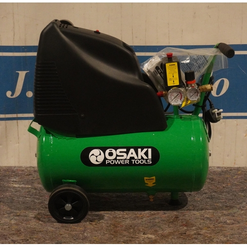 1060 - NOS Osaki 24l oil free compressor8bar/116psi 240v