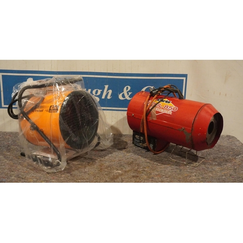 1076 - NOS SIP industrial Fireball Turbo fan 9000 and used Clarke Devil 850 space heater