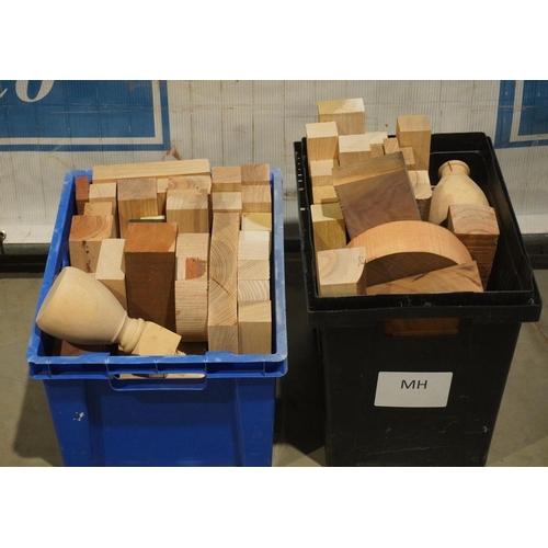 286 - 2 Boxes of mixed wood turning blanks