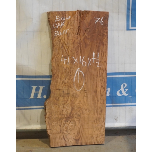 77 - Brown oak burr 41x16x1.5