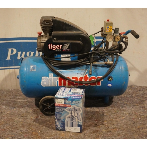 1156 - Tiger 8-65 air compressor and Clarke spray gun