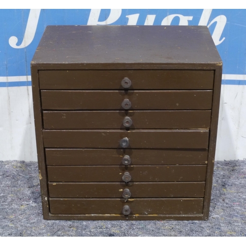 1179 - Pine 8 drawer tool cabinet