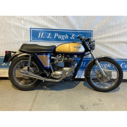 733 - Triumph TR6 motorcycle. 1973. 750 Morgo conversion. CG49320. Reg UTH 987L. V5. c/w old MOT's, invoic... 