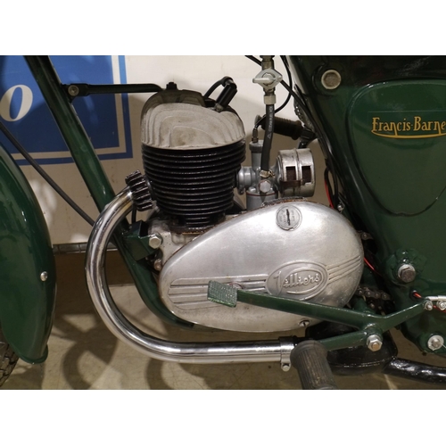 805 - Francis Barnett 150 motorcycle. 1957. 147cc. Runs and rides fine. Everything seems to work. Came fro... 