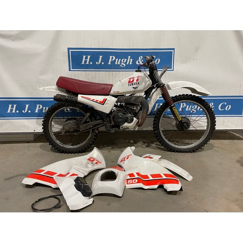 811 - Yamaha DT50 motorcycle. 1982. c/w panels. Matching engine and frame nos. Nice original bike. Reg. OE... 