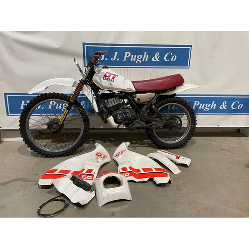 811 - Yamaha DT50 motorcycle. 1982. c/w panels. Matching engine and frame nos. Nice original bike. Reg. OE... 