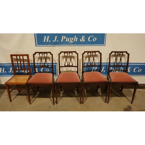 68 - Set of 4 upholstered dining chairs and one other