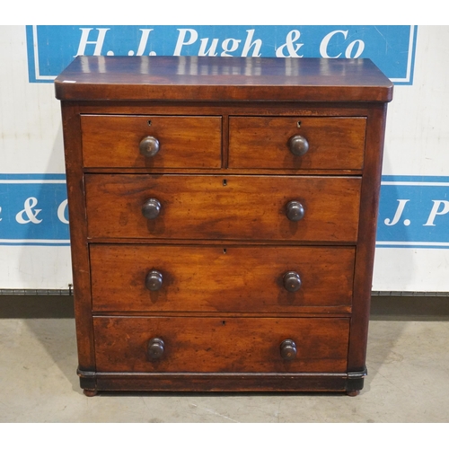 99 - Pine chest of 2 short and 3 long drawers 17x33