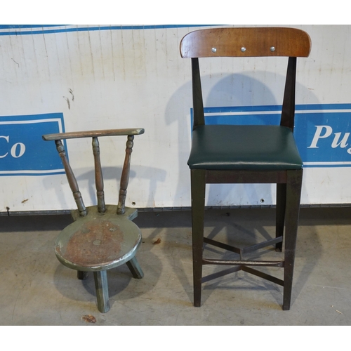 62 - Industrial stool and one other