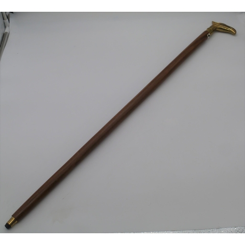 606 - Brass and mahogany walking stick