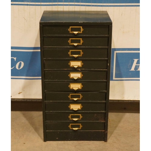 182 - Metal 10 drawer filing cabinet