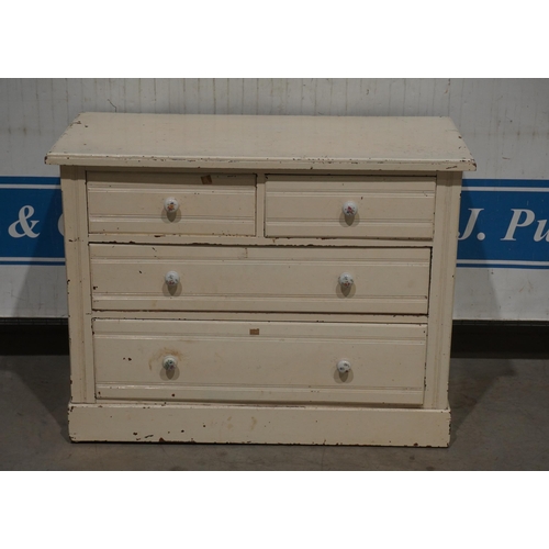 180 - Painted chest of 2 short and 2 long drawers 32x42