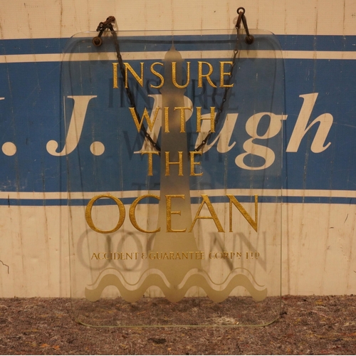 619 - Glass sign - Insure with the Ocean