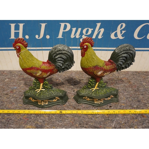 625 - 2 Cockerel door stops 14