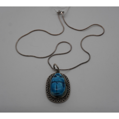 458 - Vintage Egyptian silver pendant