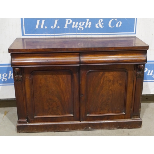 169 - Mahogany 2 door 2 drawer sideboard 36x54