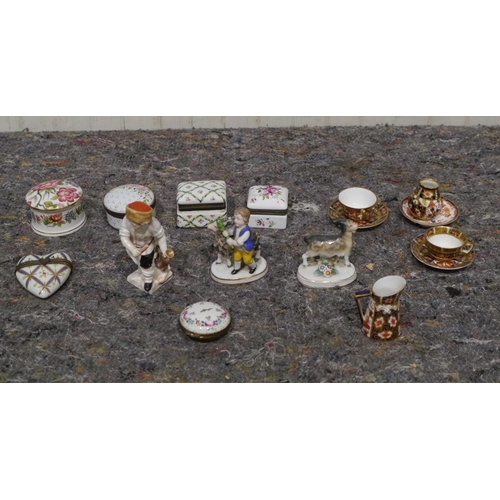 545 - Quantity of china miniatures to include Imariware and Limoges