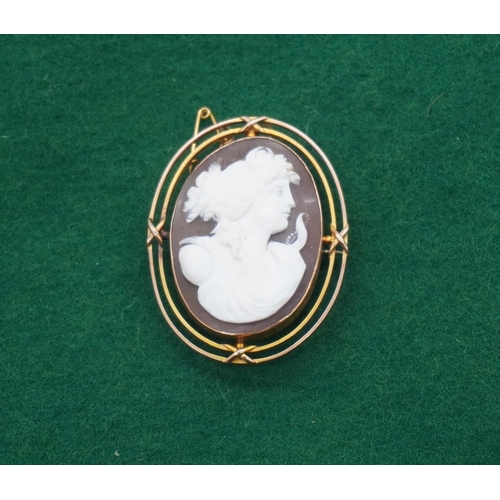 441 - 9ct gold cameo brooch