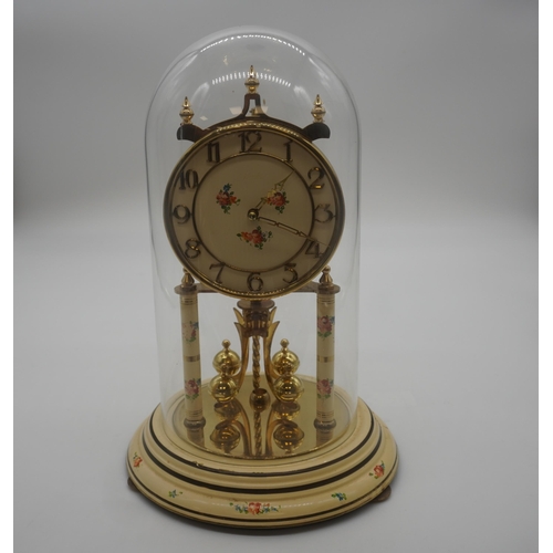 503 - West German mantle clock in glass dome 12