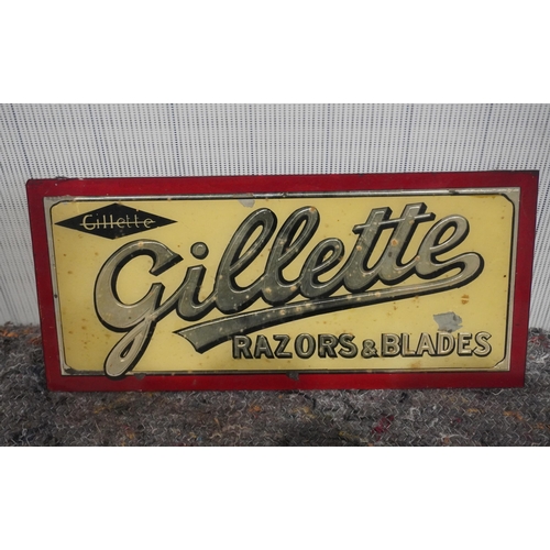 502 - Gillette Razors & Blades sign 10x5