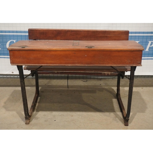 135 - Old pine twin school desk