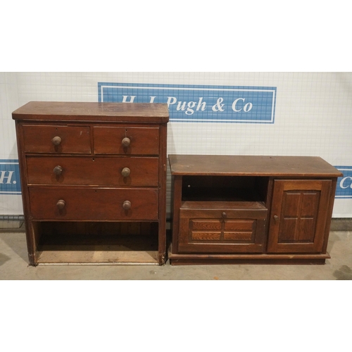 81 - Mahogany chest of 2 short and 2 long drawers 43x39