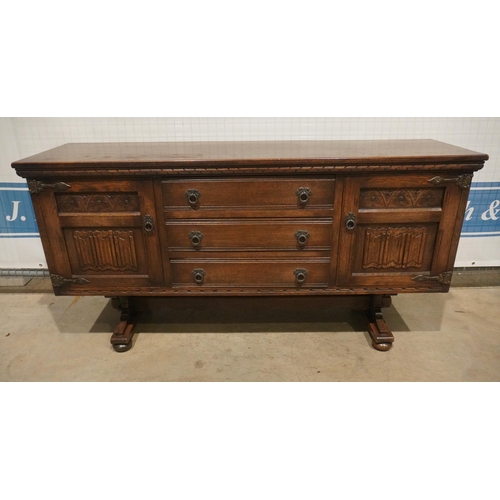 80 - Oak sideboard with 3 drawers and 2 doors 32x64