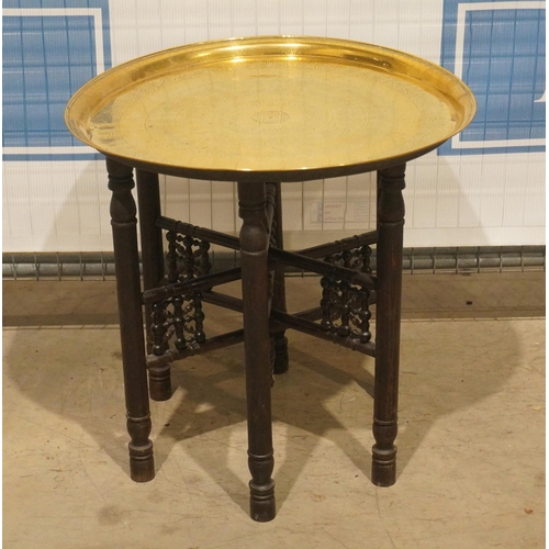 75 - Egyptian style brass tray table