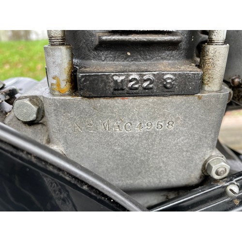 817 - Velocette MAC motorcycle. 1938. 350cc. 4 Spd manual gearbox. Engine no. 4958. Frame no. 8509. Runs a... 