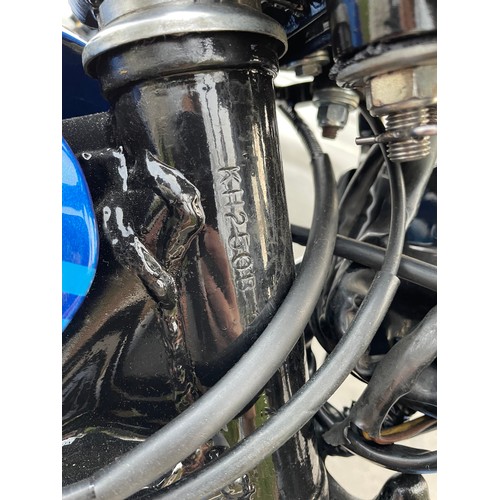 818 - Kawasaki KH400 motorcycle. 1976. Fitted with alloy wheels, triple disc and mono shock conversion. Al... 