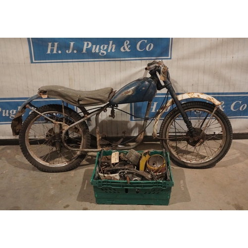 64 - BSA Plunger rolling chassis with engine spares. Frame No. 49041.