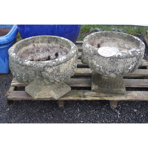 226 - Pair of stone planters