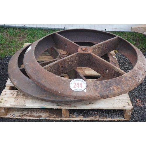 244 - Cast iron wheels 3ft